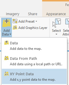 آموزش ابزار xy point data در arcgispro